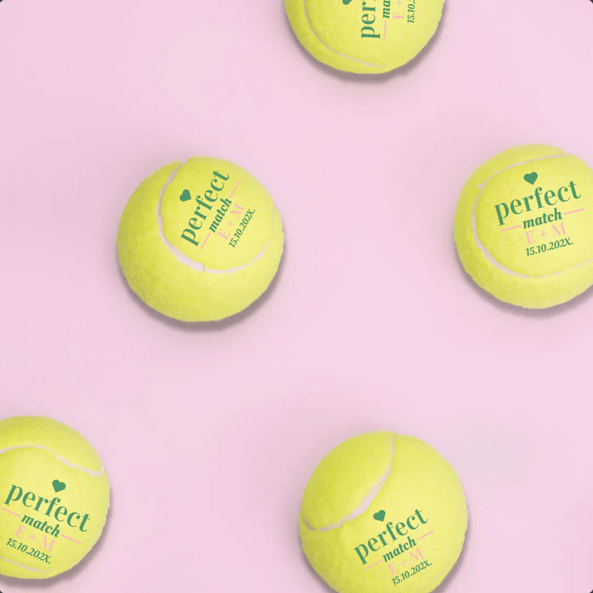 Perfect Match Bachelorette Wedding Favor Tennis Balls