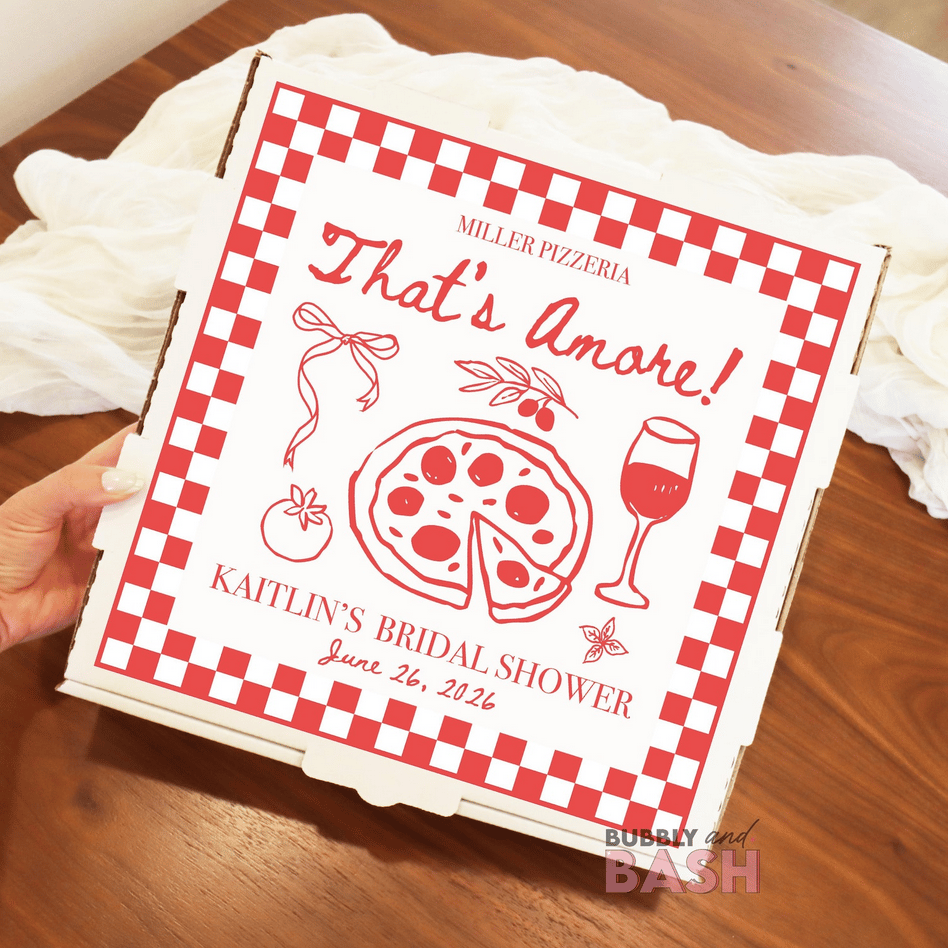 Pizza Bridal Shower Box Labels That’s Amore