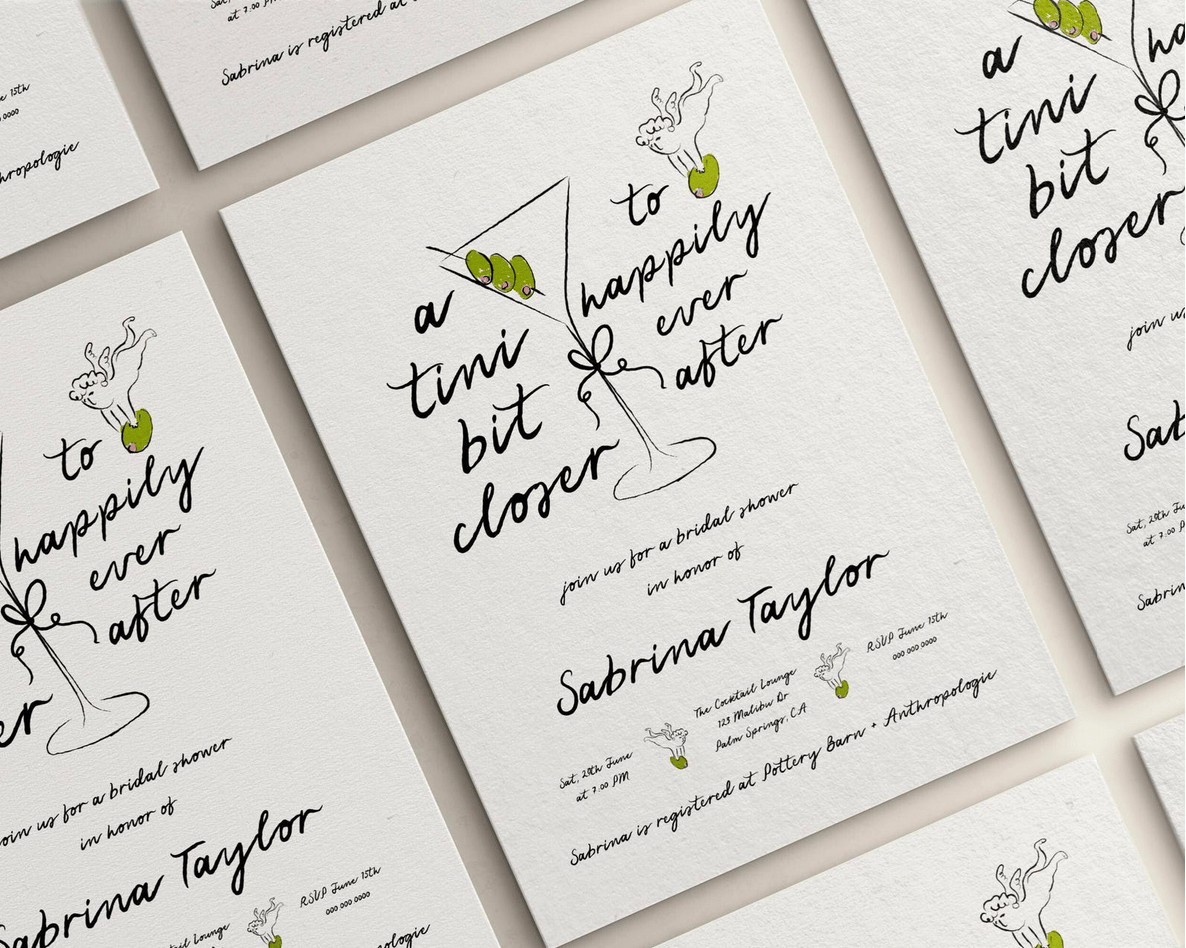 Hand Drawn A Tini Bit Bridal Shower Invitation Template