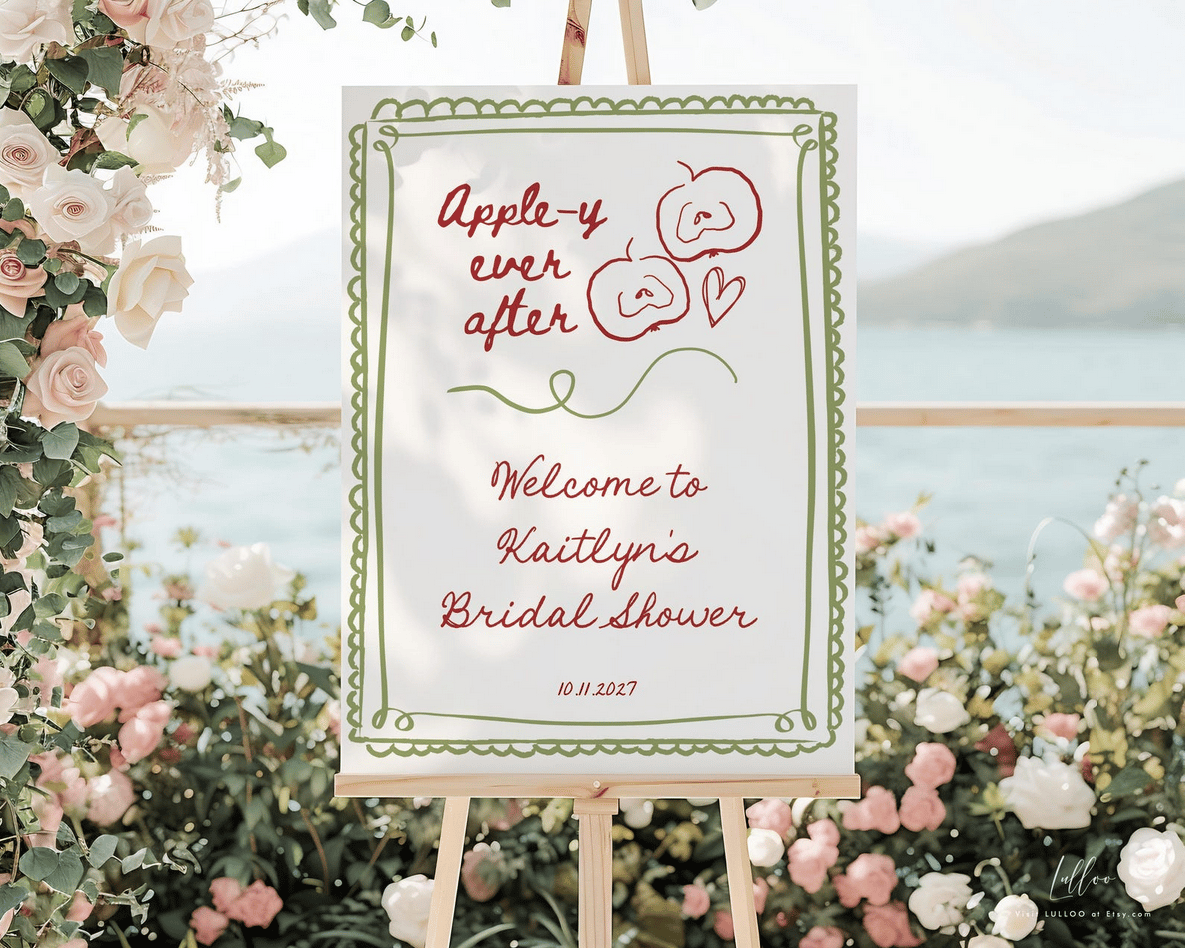 Apple Bridal Shower Welcome Sign