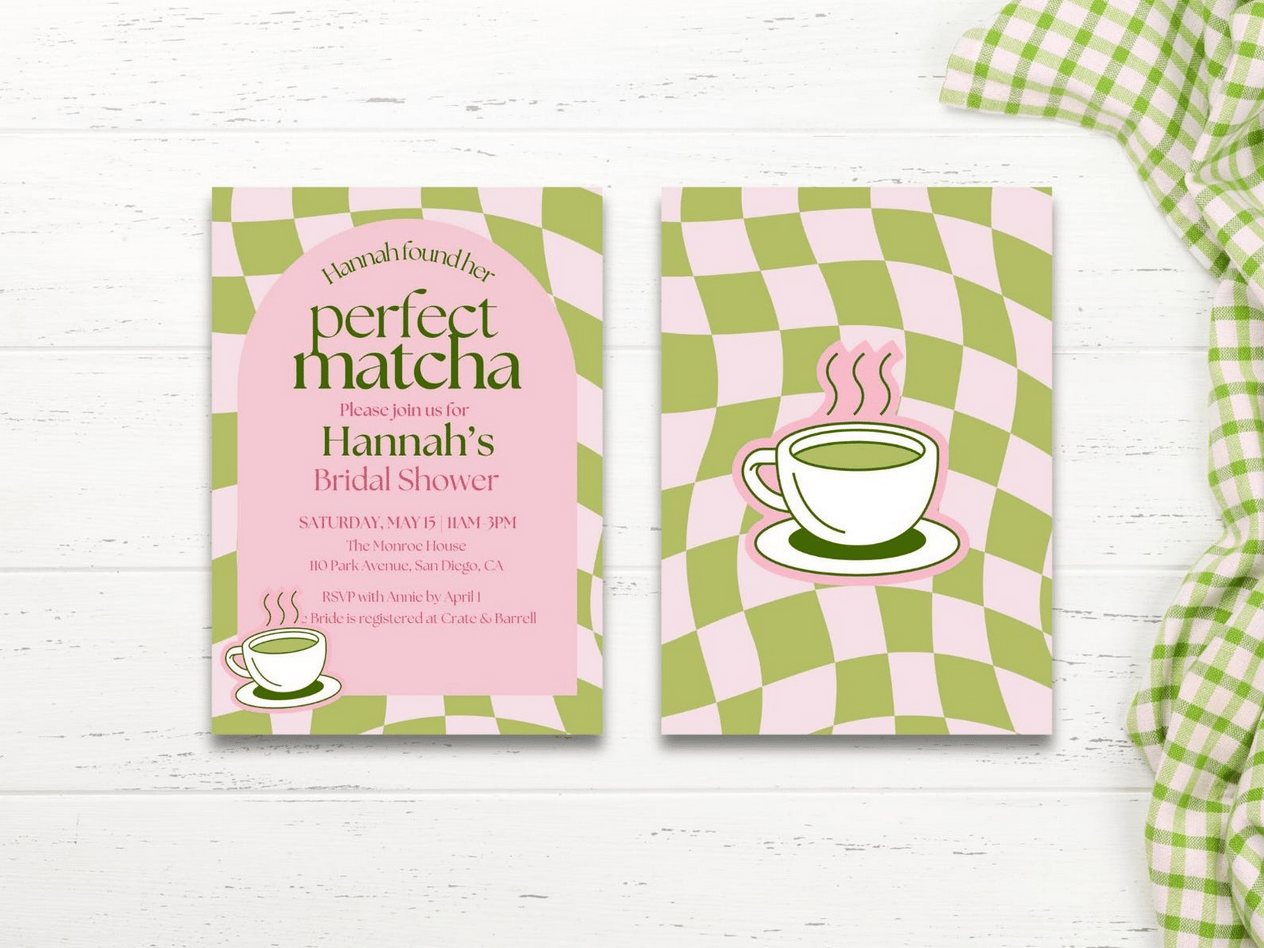 She Found Her Perfect Matcha Bridal Shower Invitation Template
