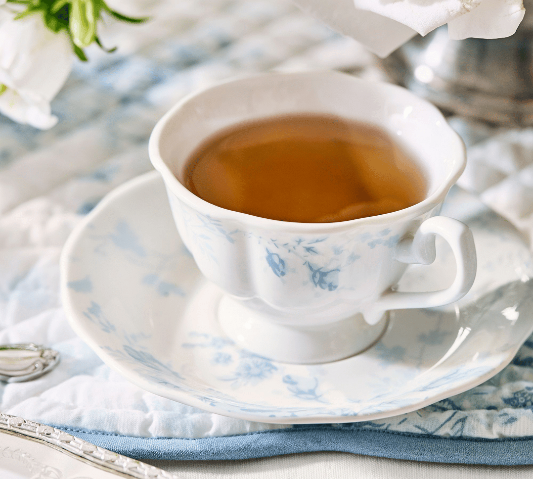 LoveShackFancy Rose Porcelain Teacups & Saucers, Set of 2