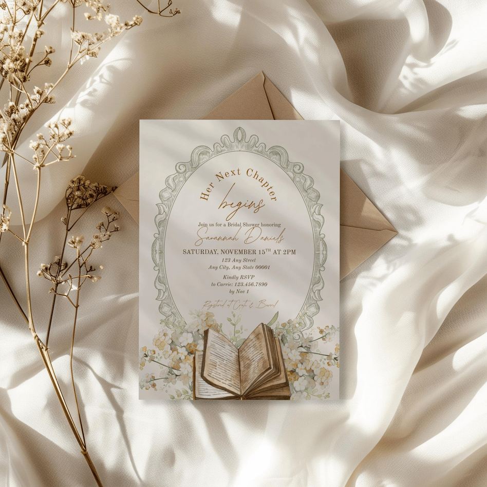 Her Next Chapter Bridal Shower Invitation