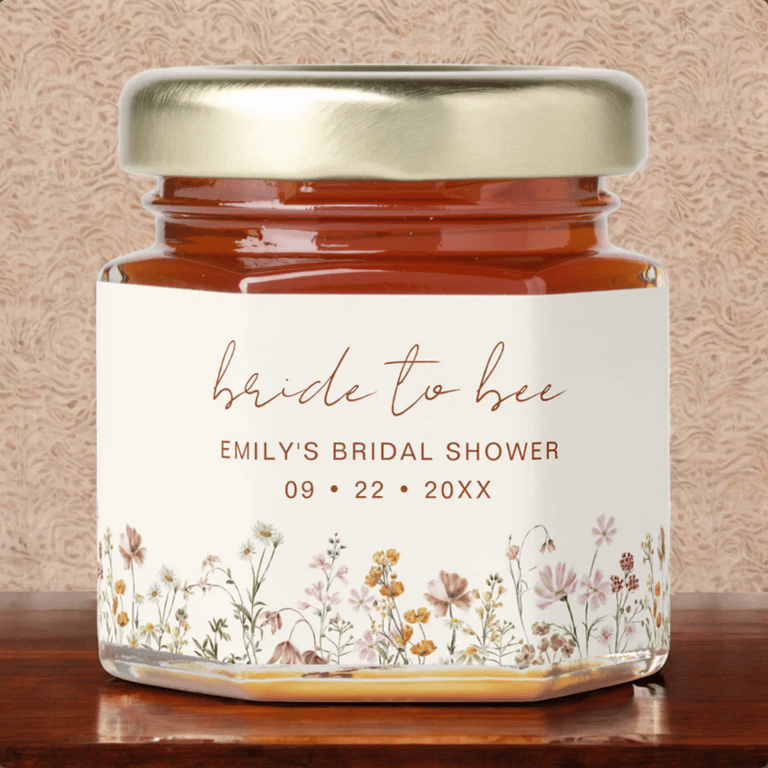 Bride To Bee Wildflower Bridal Shower Honey Jar Favors