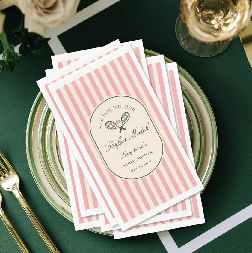 Perfect Match Tennis Bridal Shower Paper Guest Towels