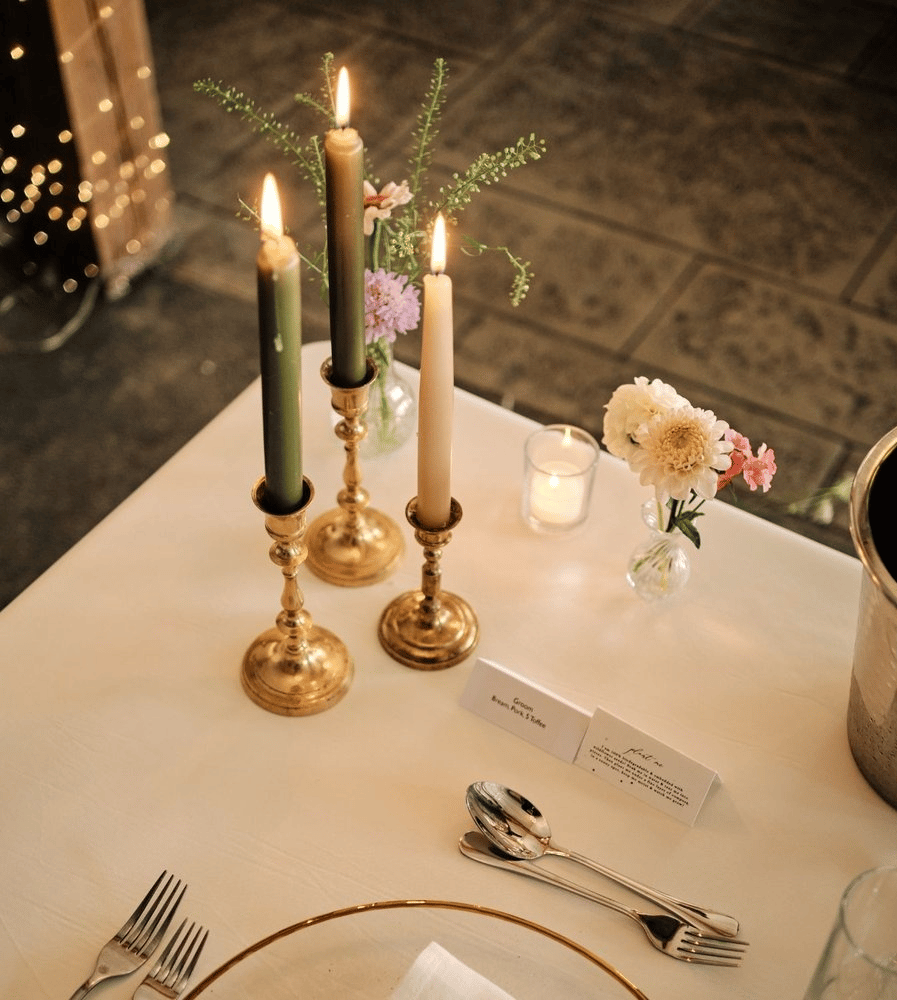 Gilded Flame Candlesticks
