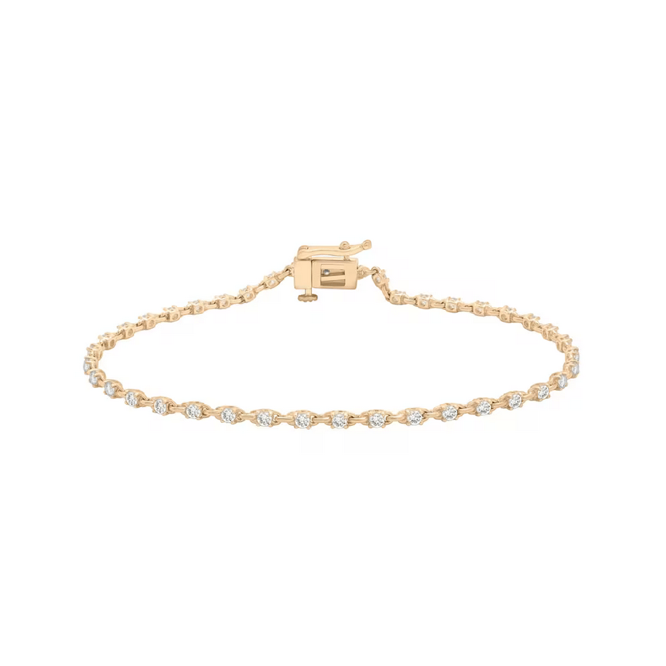 Dainty Diamond Link Bracelet in 10K Yellow Gold (1 ct. tw.)