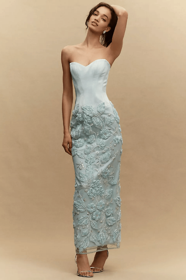 Helsi Julia Strapless 3D Floral Maxi Dress