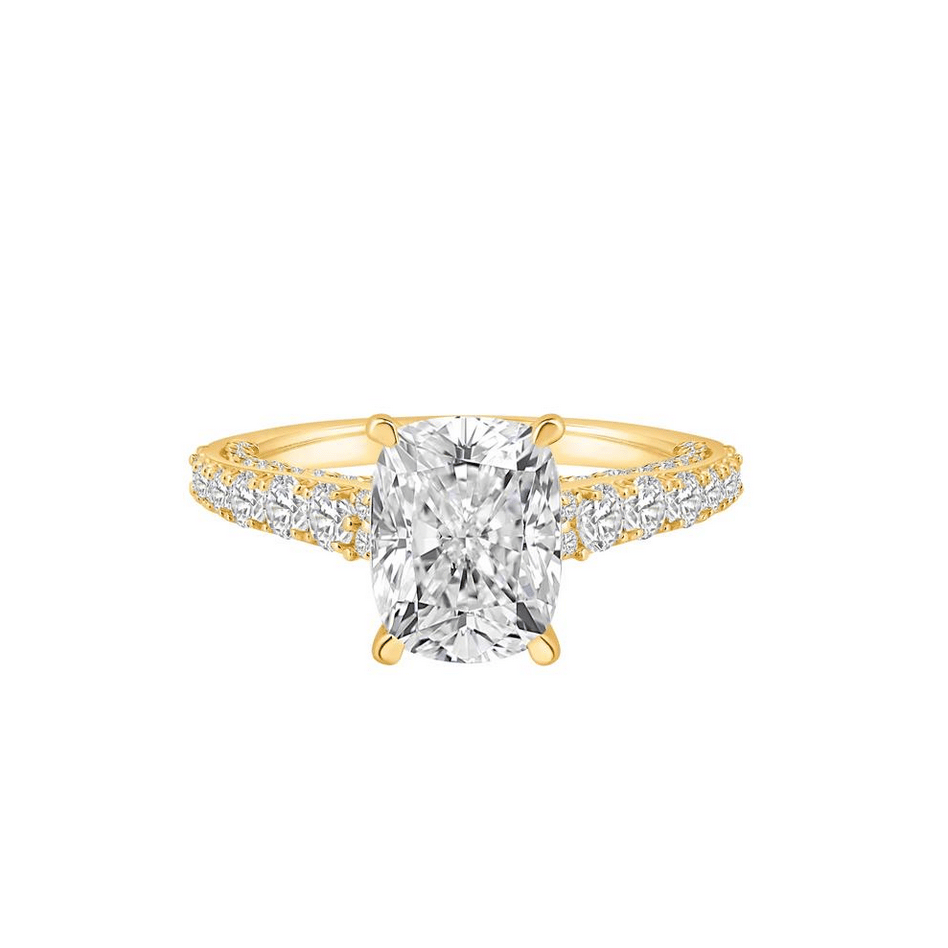 Lab Grown Diamond Elongated Cushion Engagement Ring in 14K White Gold (4 ct. tw.)