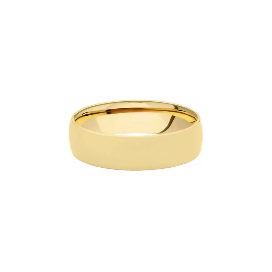 Lashbrook Men's Ultra Comfort Polished Band in 10K Yellow Gold, 6MM