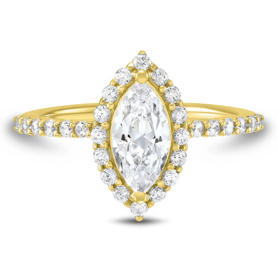 Lab Grown Diamond Marquise Halo Engagement Ring in 14K Yellow Gold (1 3/4 ct. tw.)
