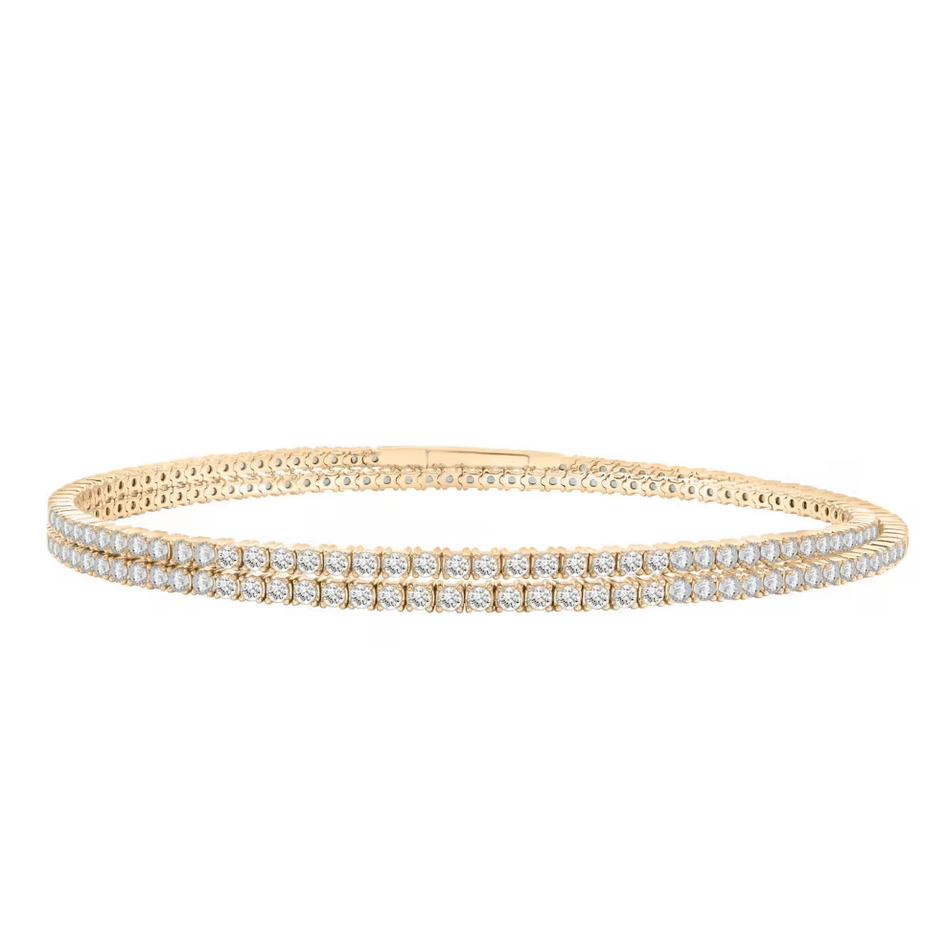 Diamond Crossover Flexible Bangle in 10K Yellow Gold (3 ct. tw.)