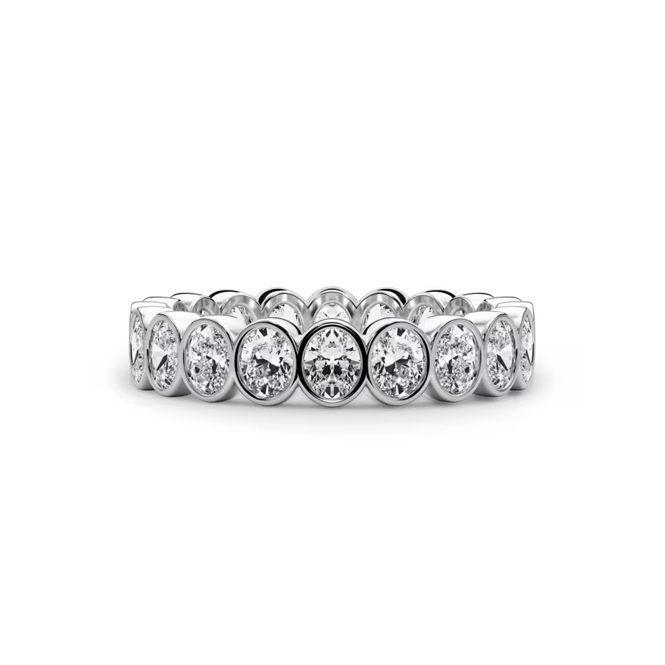 Diamond Oval Bezel Eternity Band in 14K White Gold (2 ct. tw.)