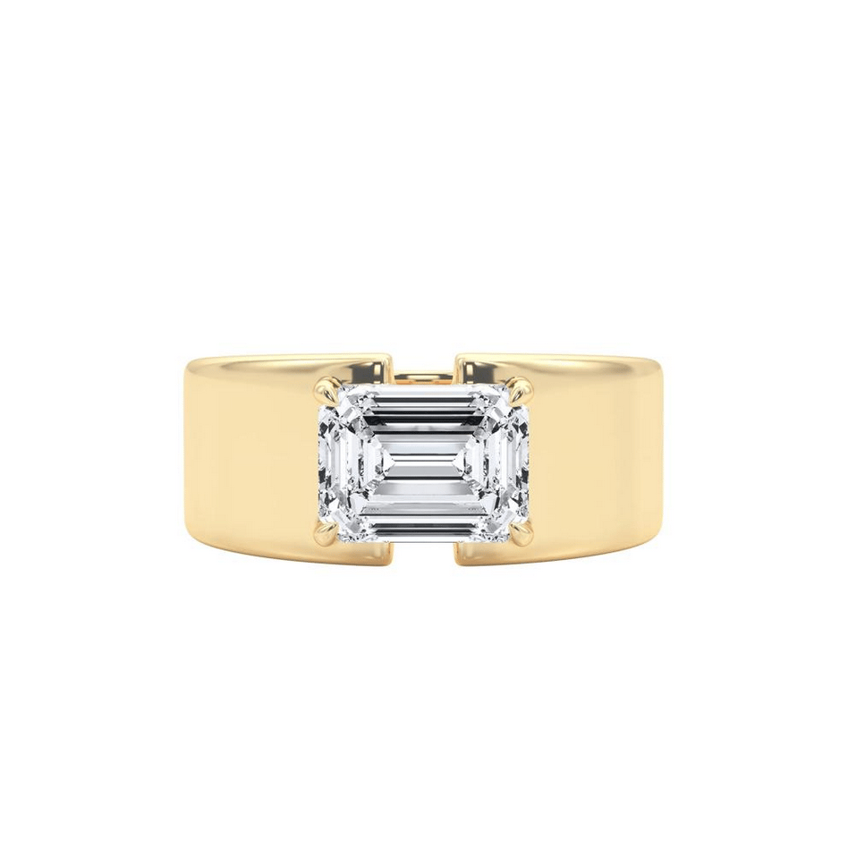Lab Grown Diamond Emerald-Cut East West Engagement Ring in 14K Yellow Gold (2 ct. tw.)