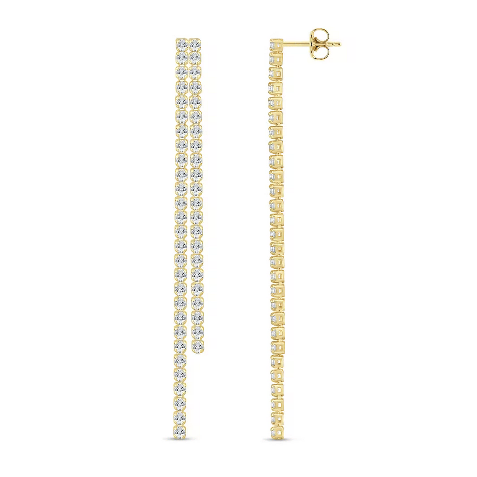 Lab Grown Diamond Double Drop Earrings in 14K White Gold (1 1/2 ct. tw.)