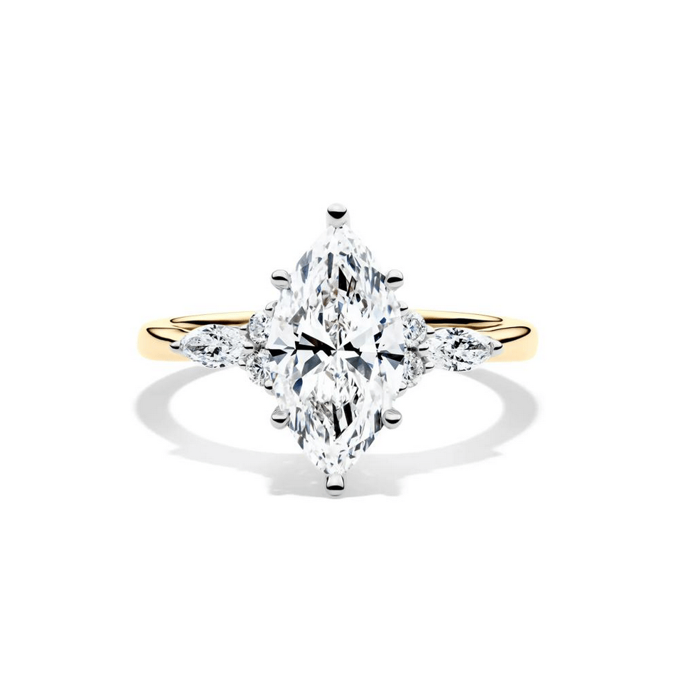 Lab Grown Diamond Marquise-Cut Engagement Ring in 14K Yellow and White Gold (2 1/4 ct. tw.)
