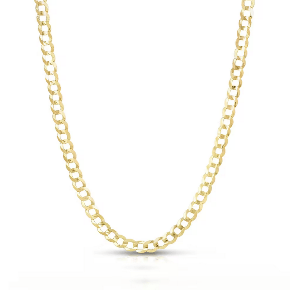 Men's Diamond-Cut Curb Chain Necklace in 10K Yellow Gold, 22"
