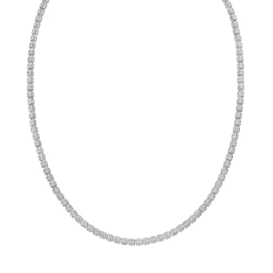 Iced Chain Necklace in Sterling Silver, 22"