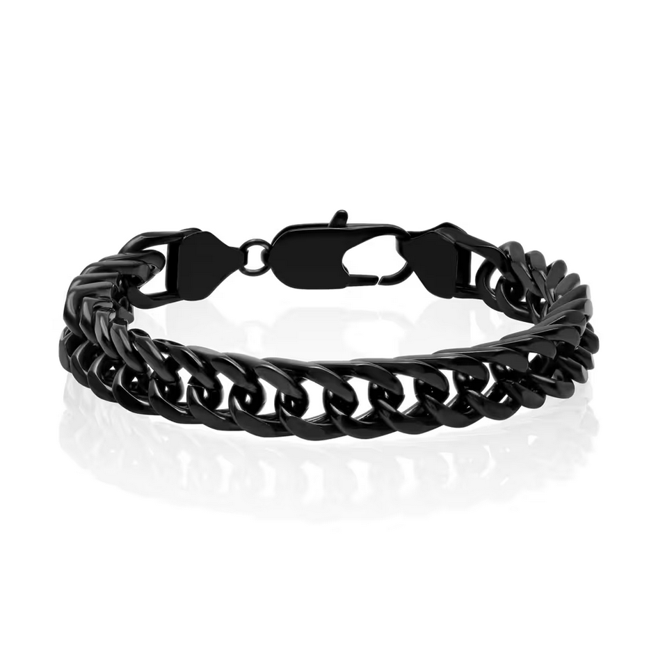 Curb Link Bracelet in Black Ion-Plated Stainless Steel, 8.5”