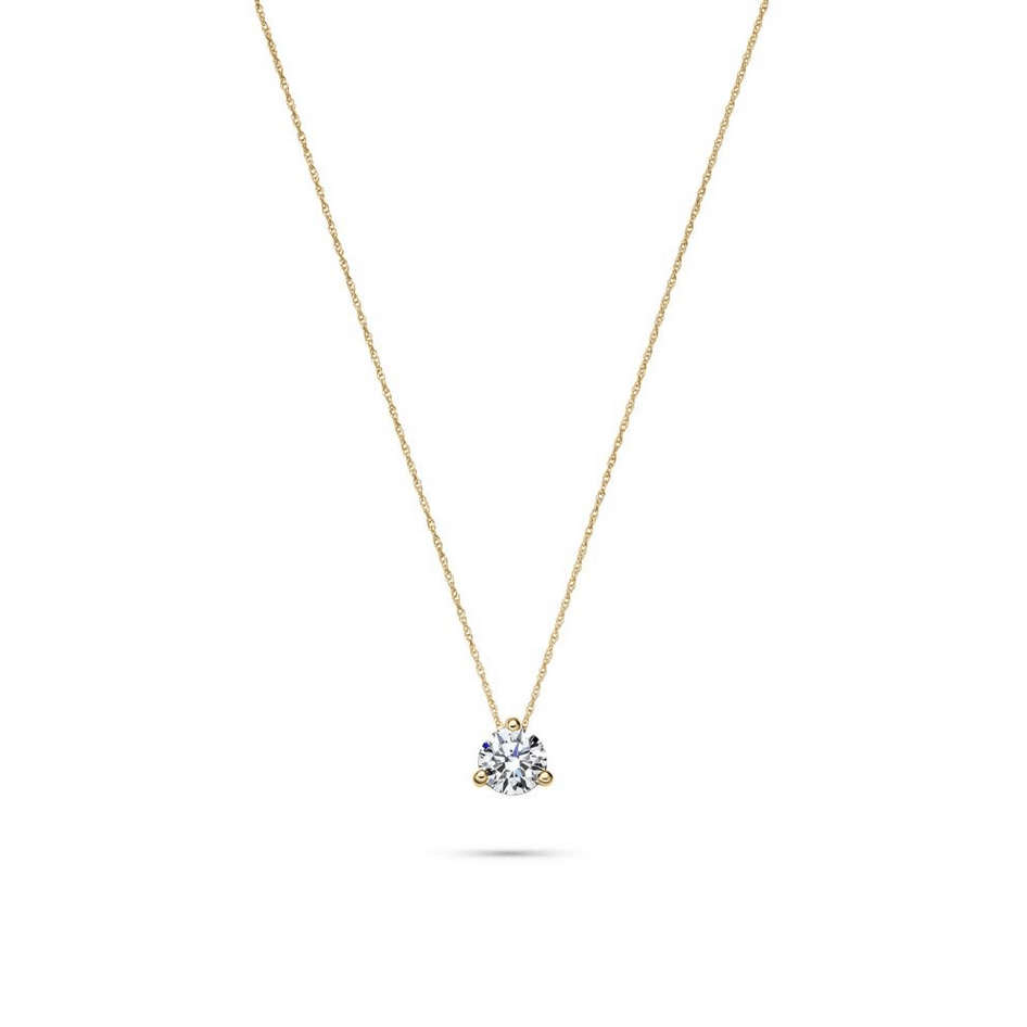 Lab Grown Diamond Solitaire Pendant in 14K Yellow Gold (1 ct. tw.)