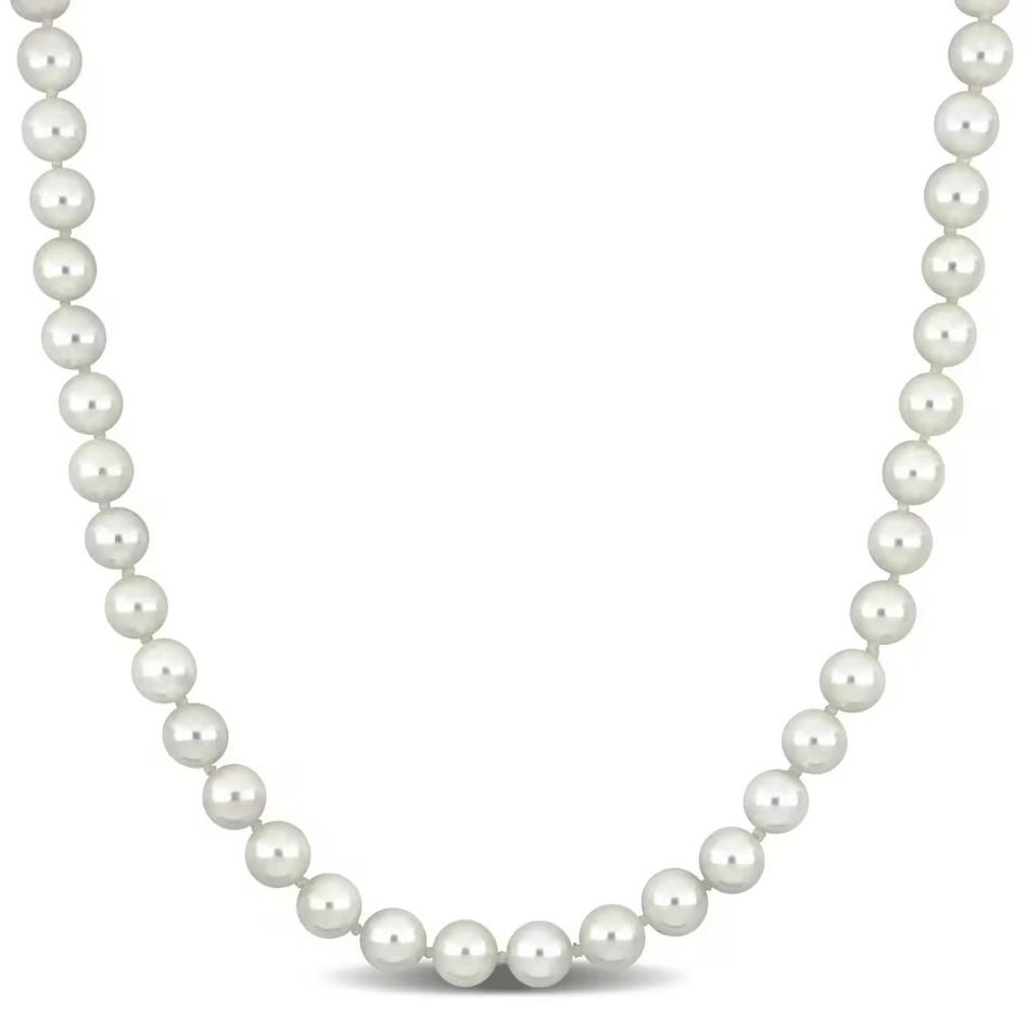 Akoya Pearl Strand Necklace with 14K Yellow Gold