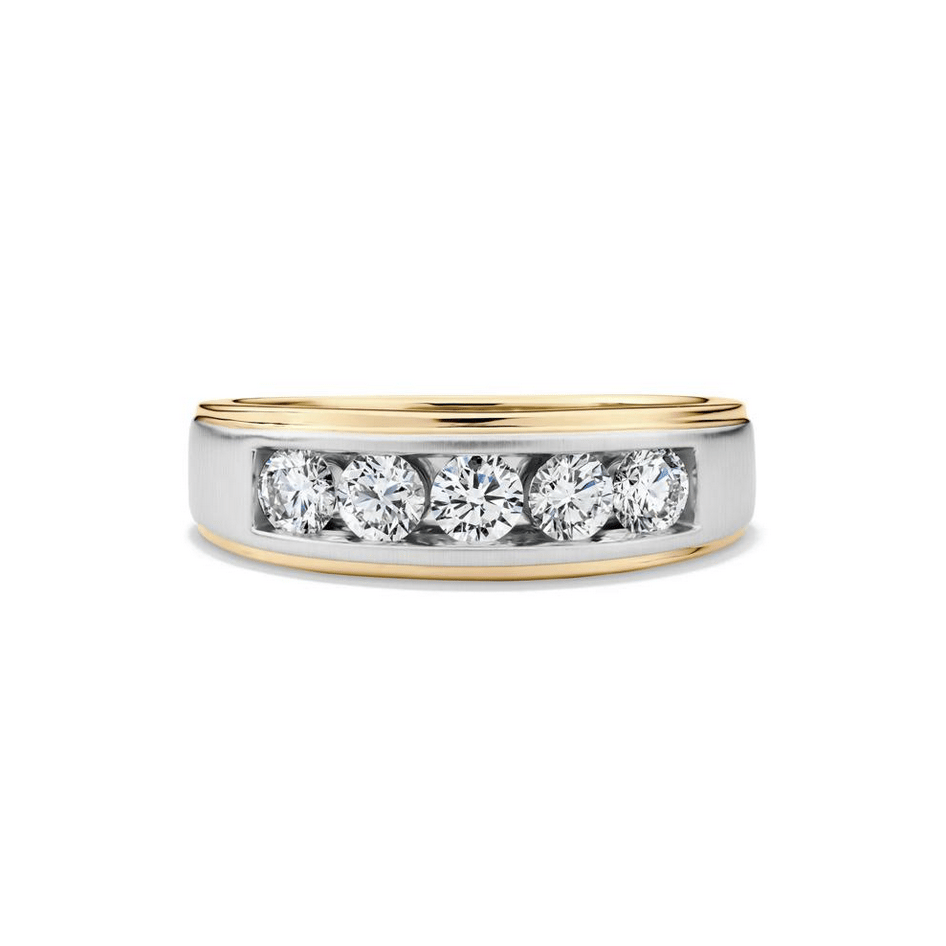 Men’s Lab Grown Diamond Wedding Band in 10K Yellow & White Gold (1 ct. tw.)