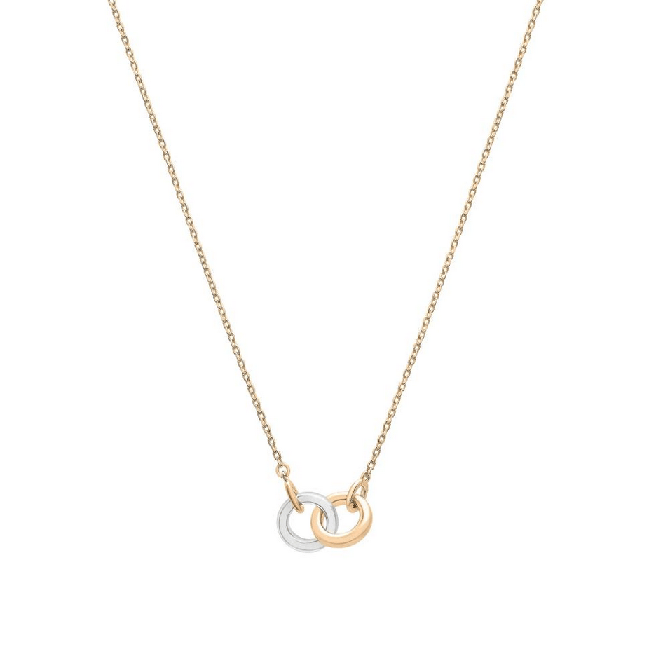 Two-Tone Linked Circle Necklace in Vermeil