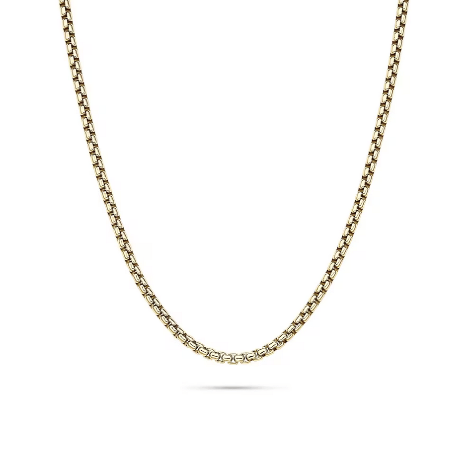 Men's Box Chain Necklace in Vermeil, 3.0MM, 20"