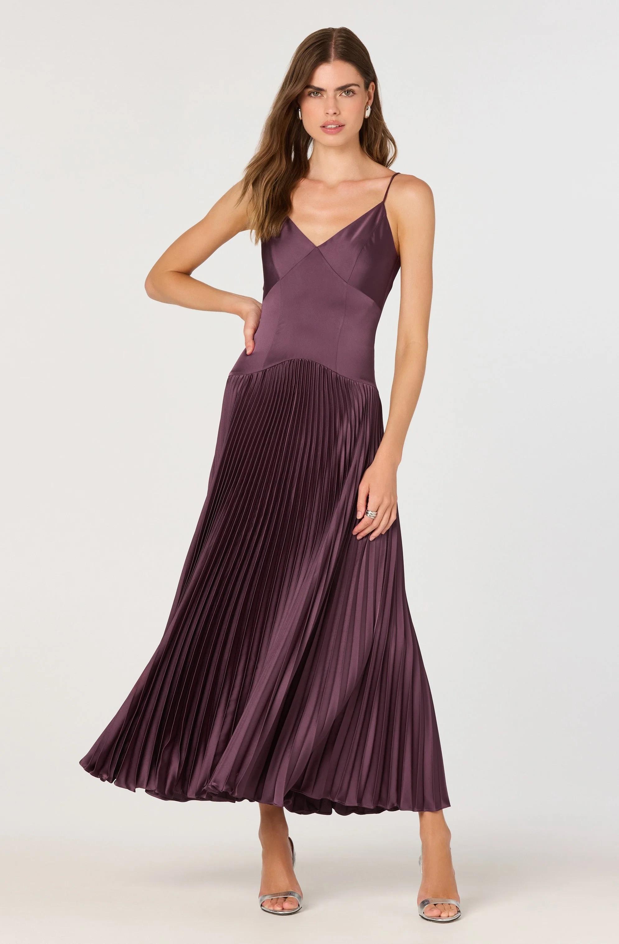 Pleated Drop Waist Dress