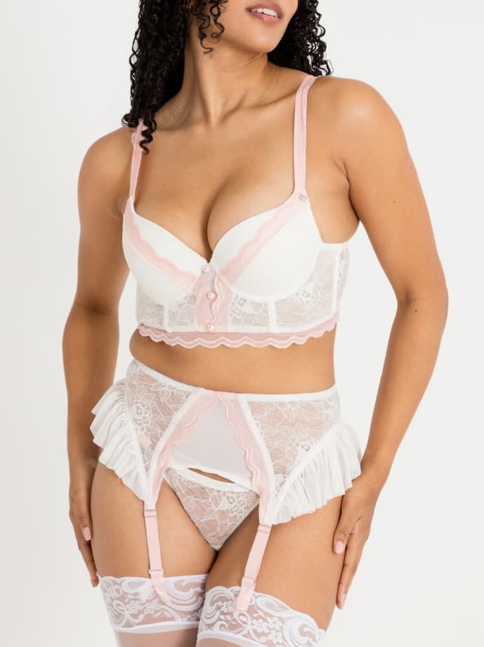 Lovehoney Bridal Vintage Bliss Ivory Bra Set (3 Piece)