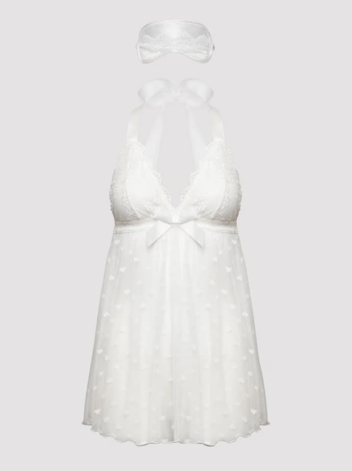 Lovehoney Plus Size White Lace Babydoll Gift Set